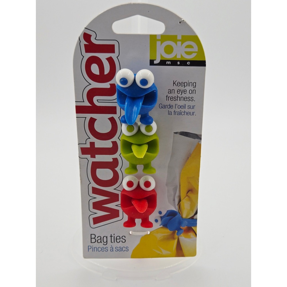 Joie MSC Watcher Bag Ties 3 Piece Set Blue Green Red Monster Novelty Fasteners